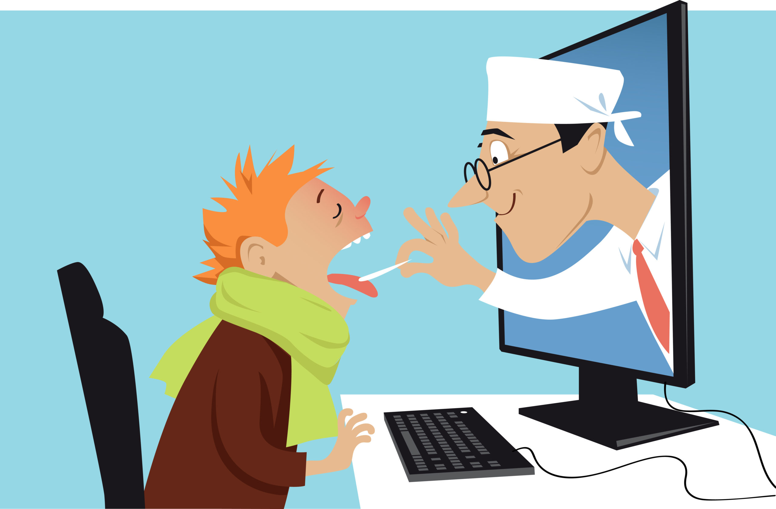 Telehealth doctor helping patient