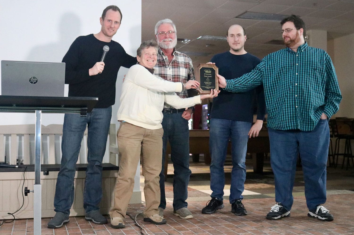 IT Team receiving an award