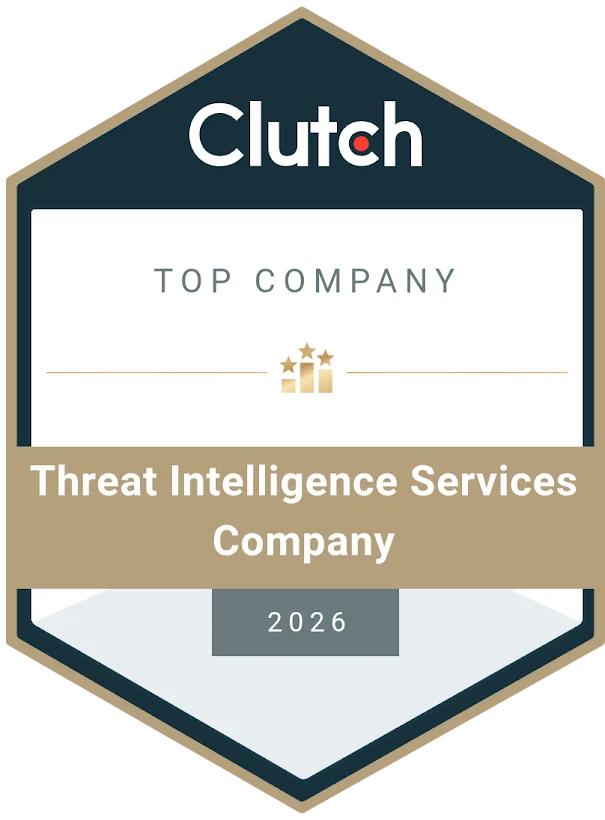Clutch Top Threat Intelligence Services 2026 badge