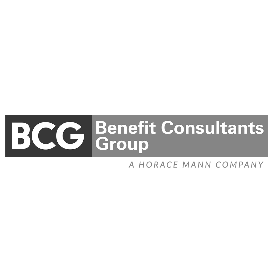 BCG Benefit Consultants Group logo in dark greys on a pale grey background