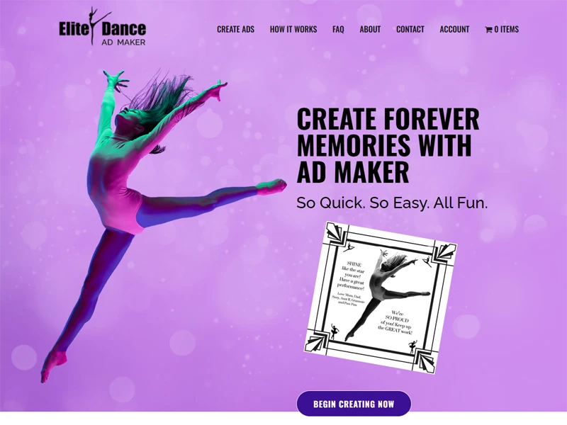 Ad Maker website homepage