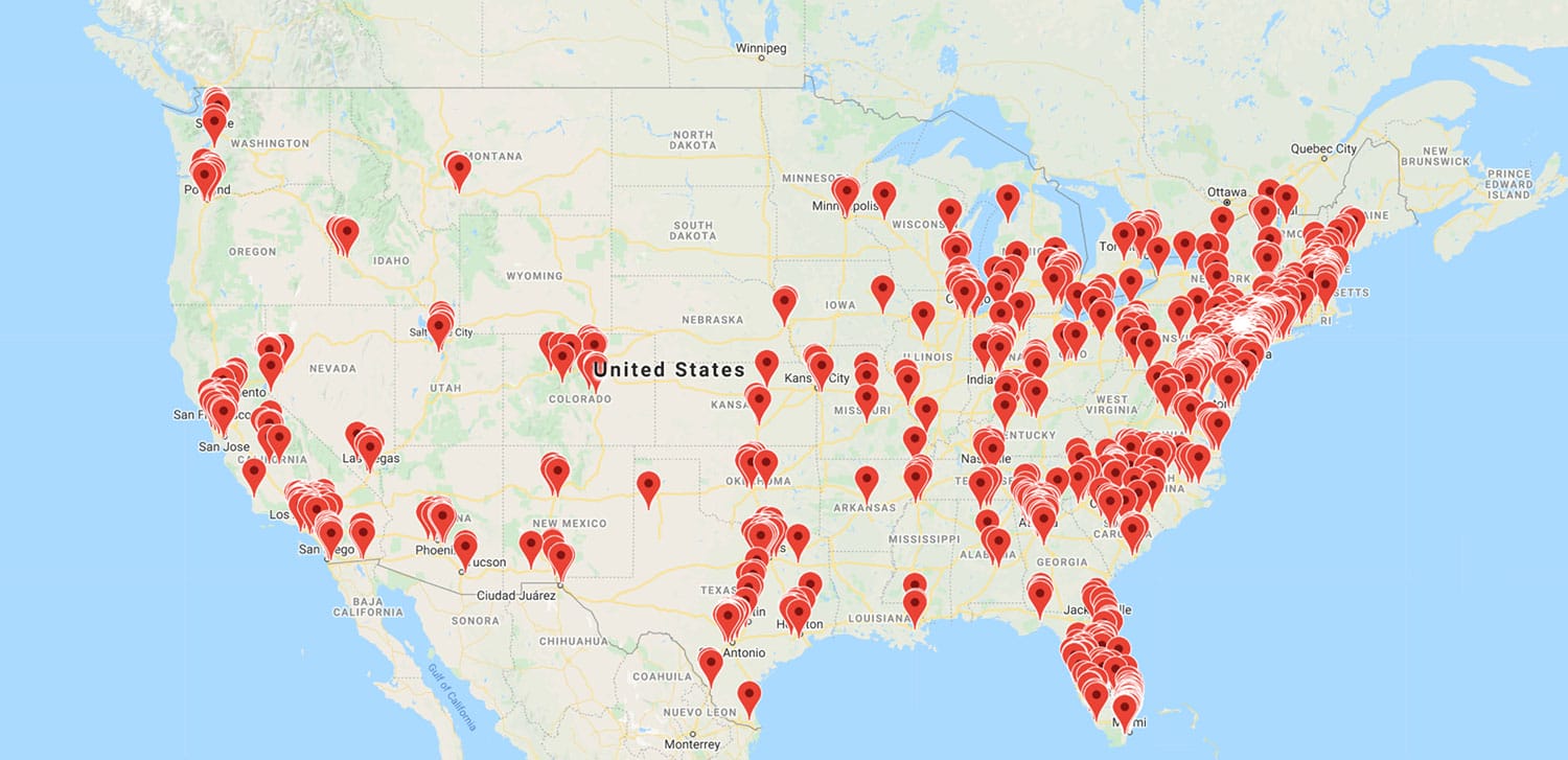 Miles USA coverage map