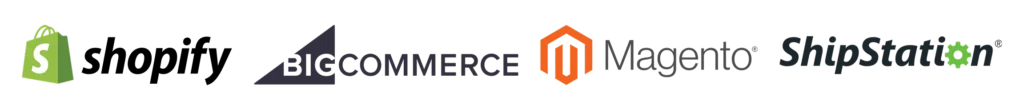 Shopify, BigCommerce, Magento and ShipStation logos