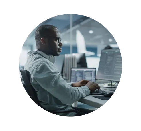 Website developer working on enhancements to a website