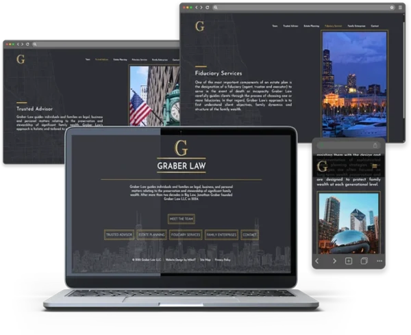 combined image of screens from the Graber Law website