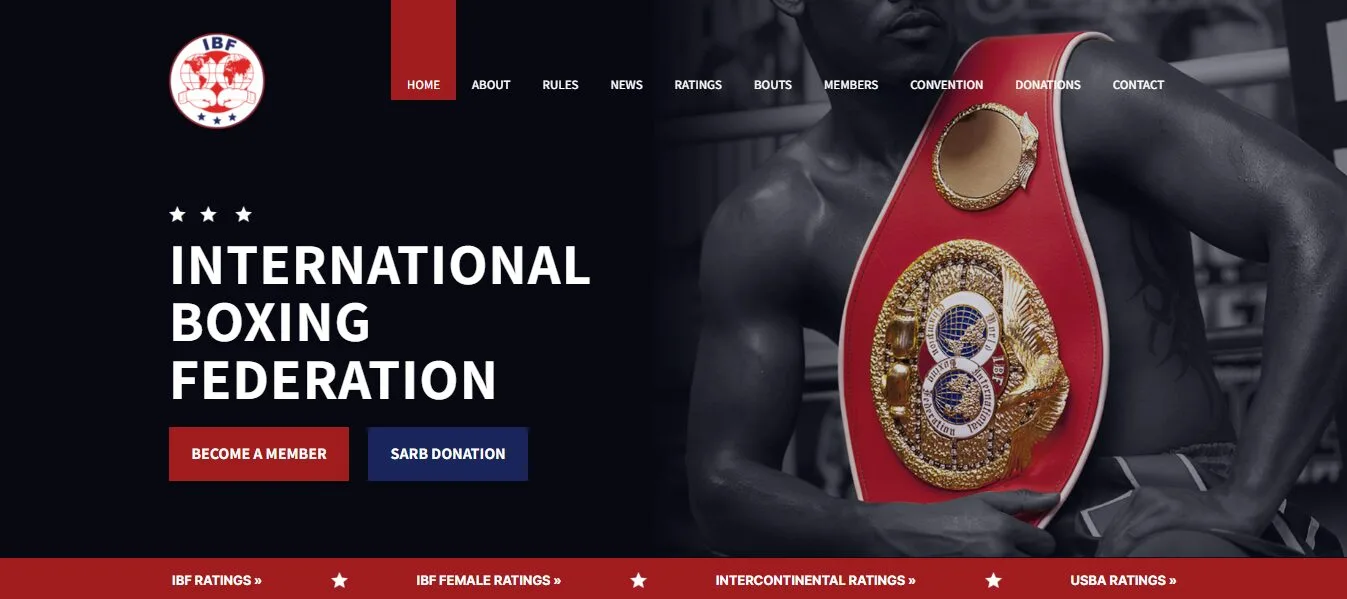 International Boxing Federation custom website