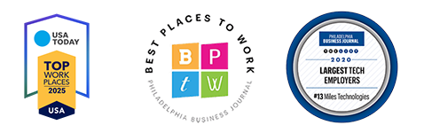 USA Today Top Work Places 2025, Philadelphia Business Journal Best Places to Work 2024, Philadelphia Business Journal Largest Tech Employers 2020