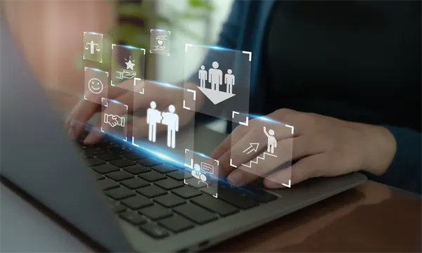 Enhancing employee engagement and retention concept. Positive work environment to keep their employees happy and productive. Reduced staff turnover, improved employee morale, better work life balance.