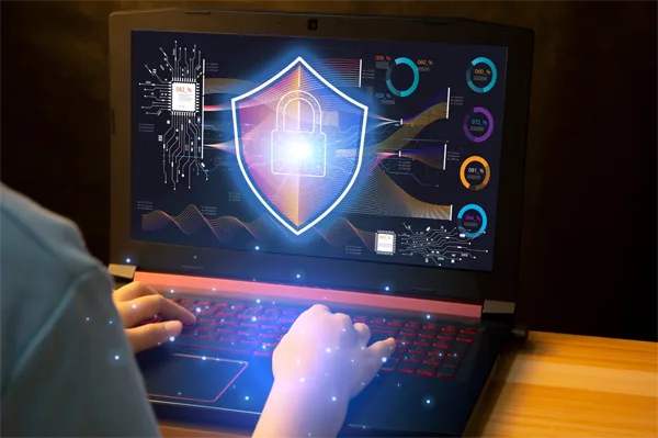 cybersecurity concept, user privacy security and encryption, secure internet access Future technology and cybernetics, screen padlock.