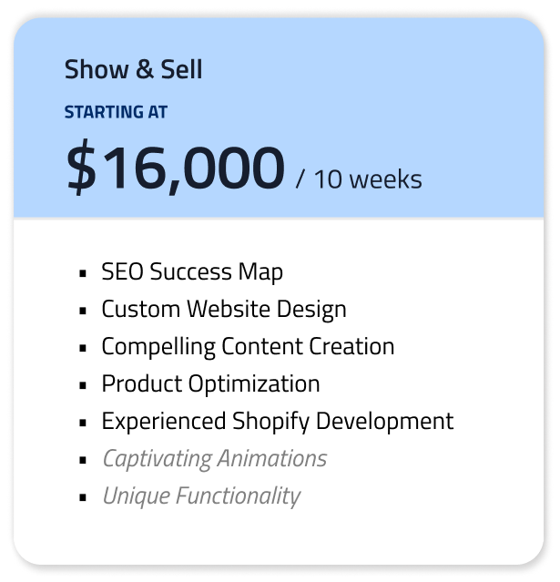 Show & Sell features card