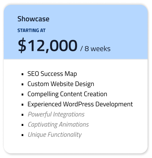 Showcase features card
