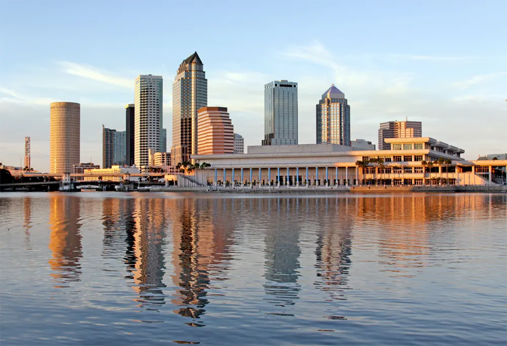 Tampa Skyline - Panorama view on modern skyscrapers in business downtown