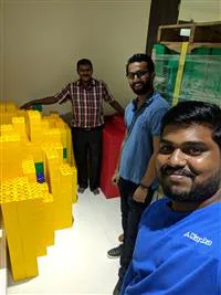 India team members building their desks