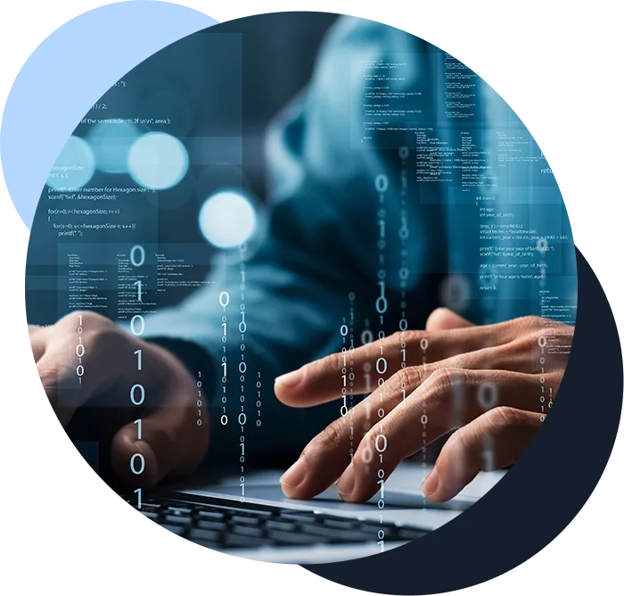 Programmers and cyber security technologies design websites and security in the Social World, cyberspace concepts.