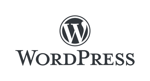 Gray WordPress logotype on a clear background